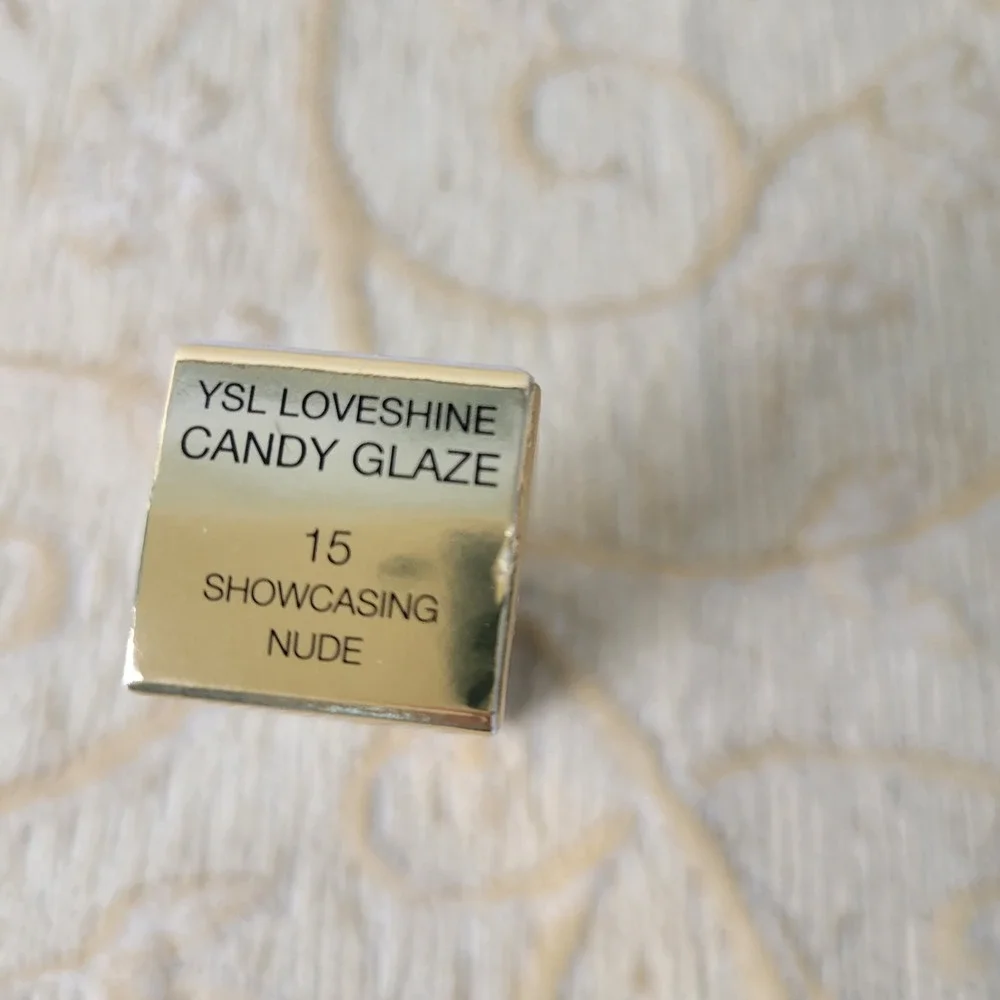 YSL Loveshine Candy Glaze Lip Gloss Stick 15 Showcasing Nude 0.11oz New in Box